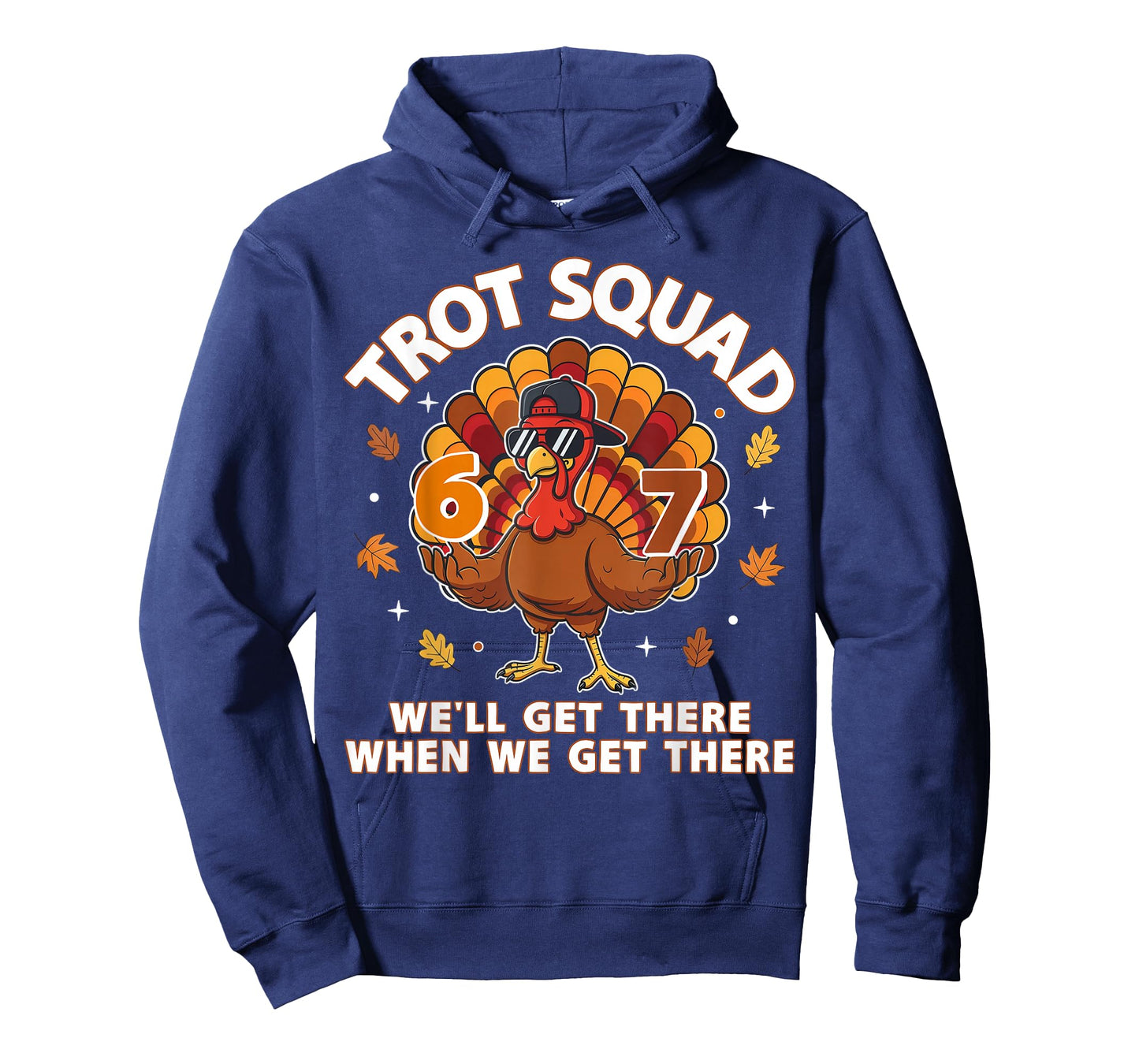 Fun Six Seven 67 Meme Trot Squad Thanksgiving Turkey Running T-Shirt