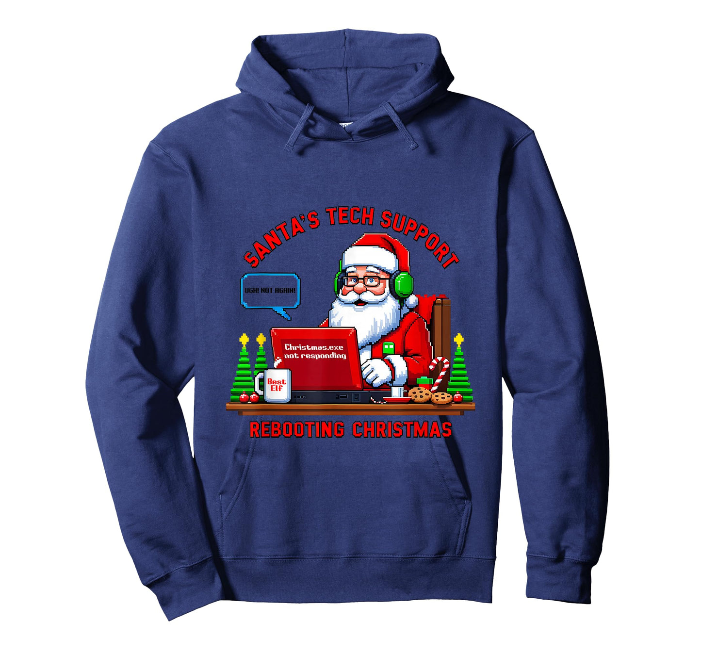 Computer Meme Funny Santa's Tech Support Rebooting Christmas T-Shirt