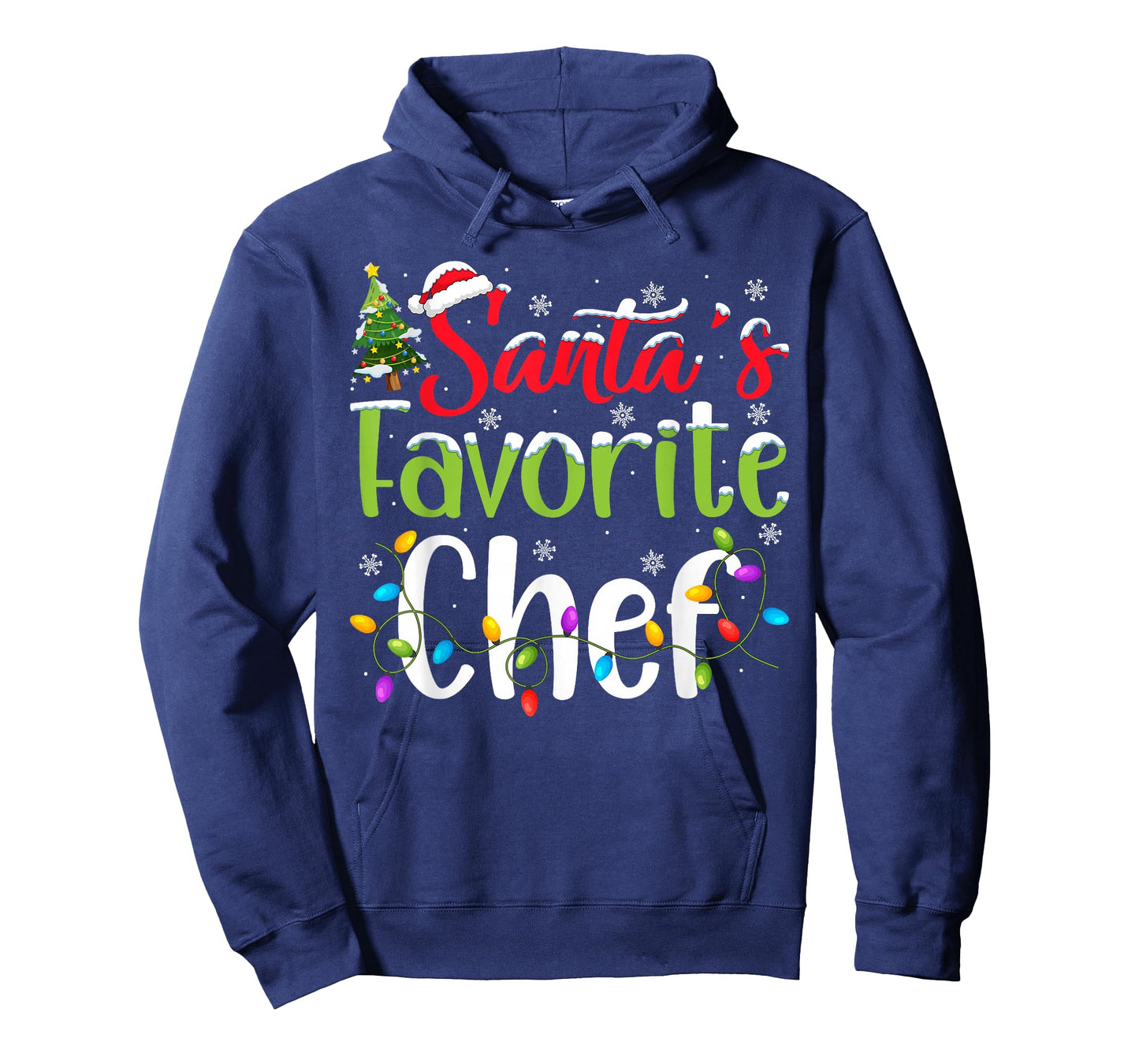 Santa Favorite Chef Christmas Lights Funny Family Xmas T-Shirt