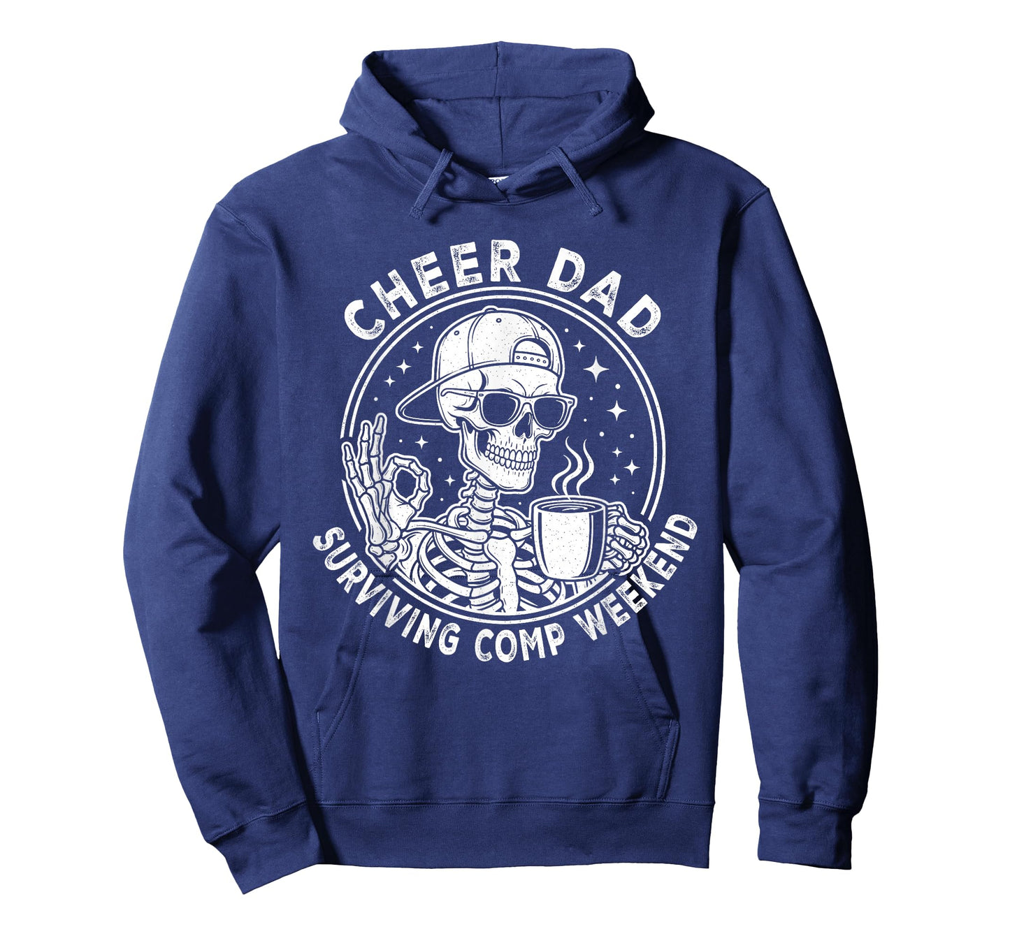 Cheer Dad Surviving Comp Weekend Skeleton Coffee Fathers Day T-Shirt
