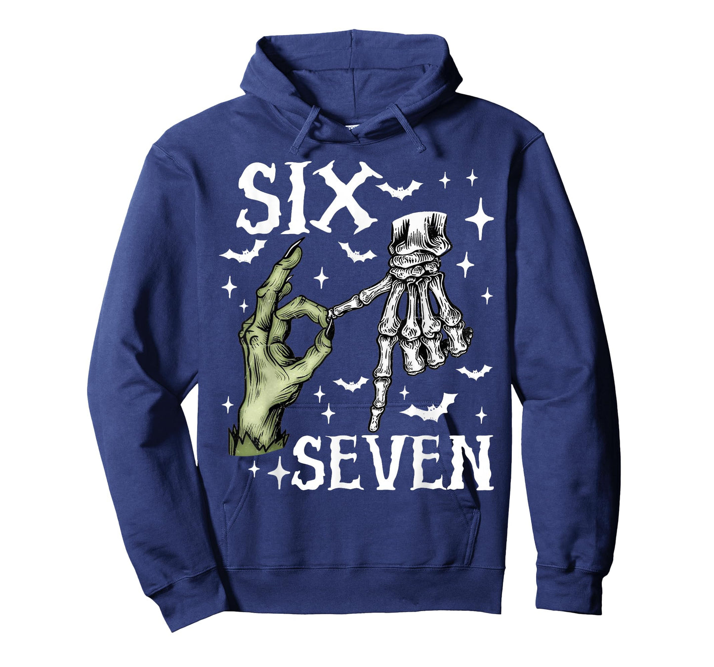 Six Seven 6 7 Meme Saying 6 7 Halloween Skeleton Hands Sign T-Shirt