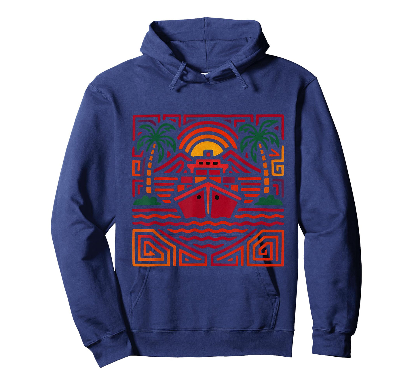 Panama Canal Sunset Inspired by Mola Artwork of The Kuna T-Shirt