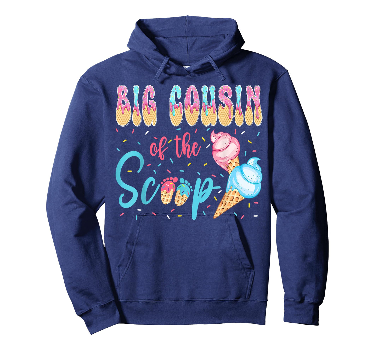 Big Cousin of The Scoop Ice Cream Gender Reveal Baby Shower T-Shirt