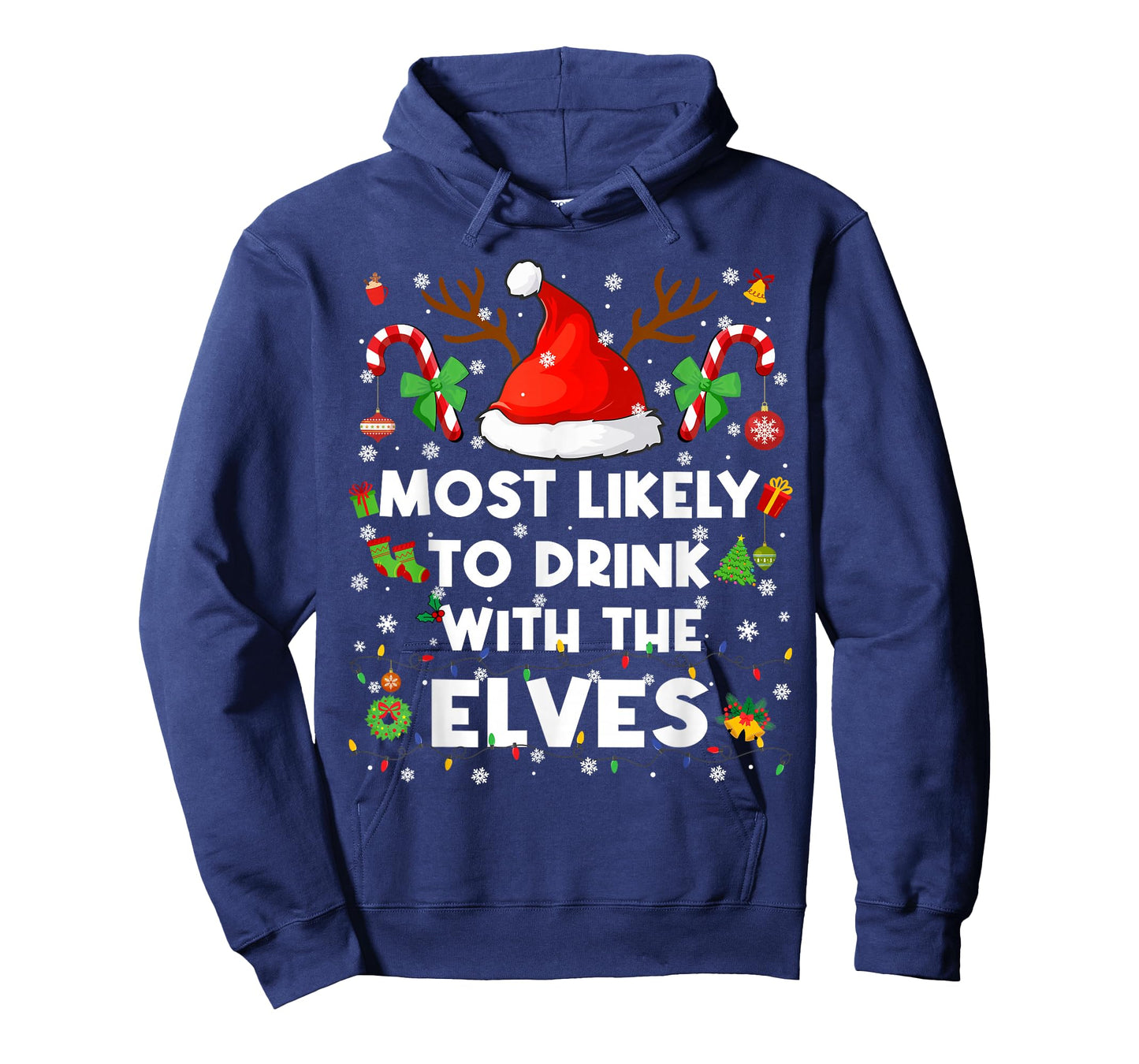 Most Likely to Drink with The Elves Christmas Men Women T-Shirt