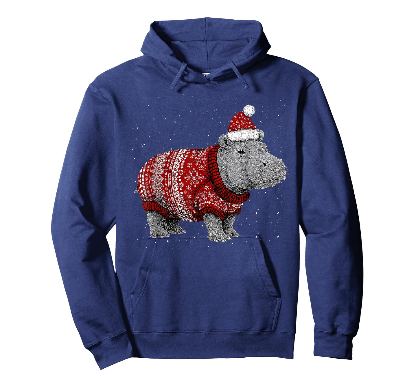 Merry Christmas Funny Hippo Santa Hat Xmas Pajama T-Shirt
