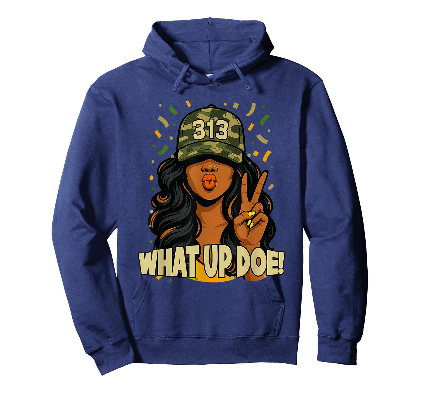 What Up Doe 313 Detroit Black Woman Camo T-Shirt
