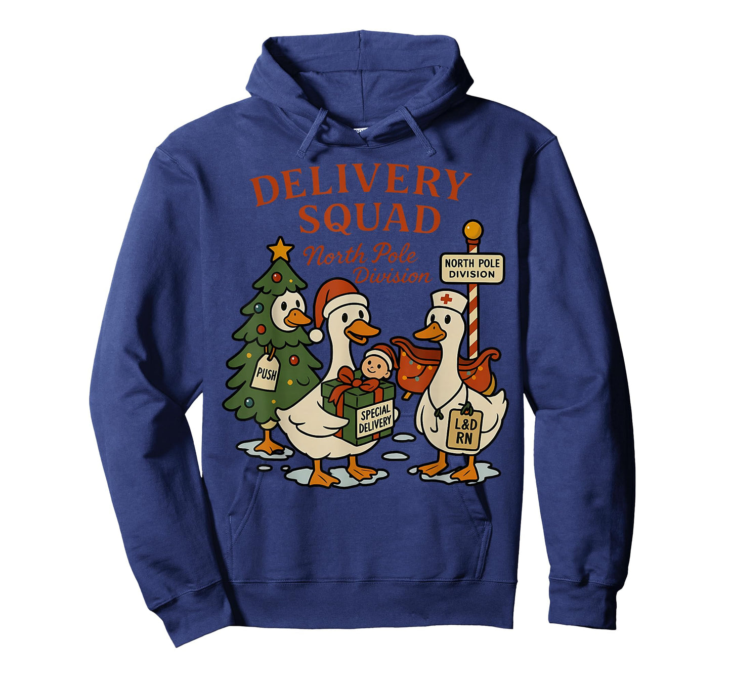Delivery Squad Labor and Delivery Nurse Christmas Goose OB T-Shirt