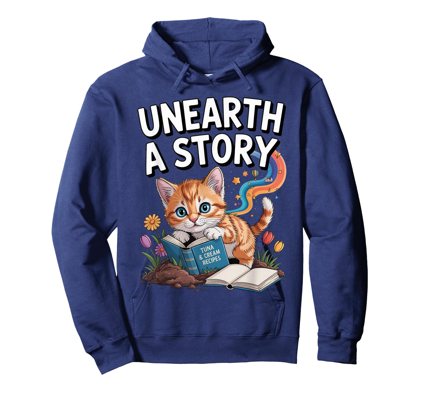 Unearth A Story ; Cute Kitten Reads a Book T-Shirt