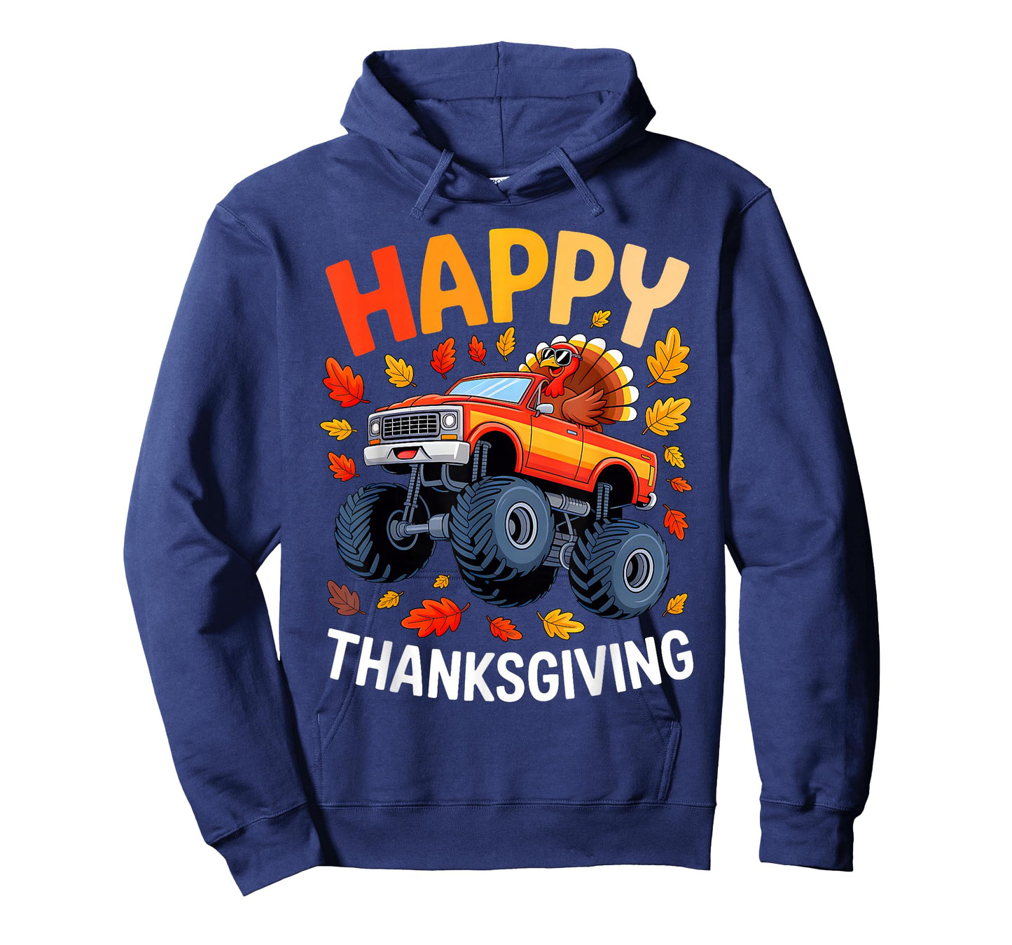 Funny Monster Truck Turkey Happy Thanksgiving for Kids Boys T-Shirt