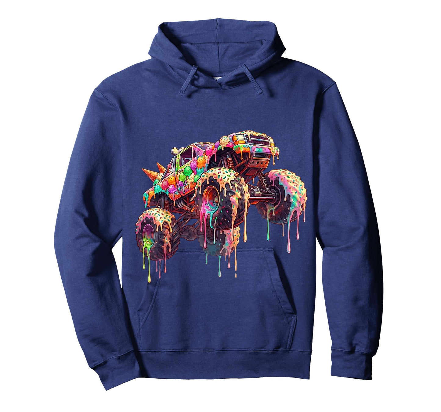 Monster Truck Ice Cream Dripping Toddler Boys Kid Youth Drip T-Shirt