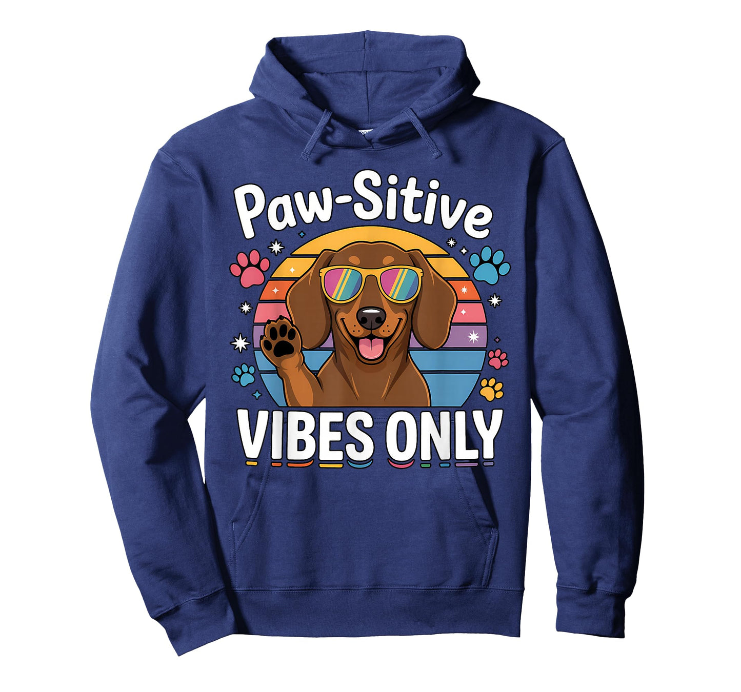 Vintage Dachshund Paw-sitive Vibes Only Cute Dog Lover T-Shirt
