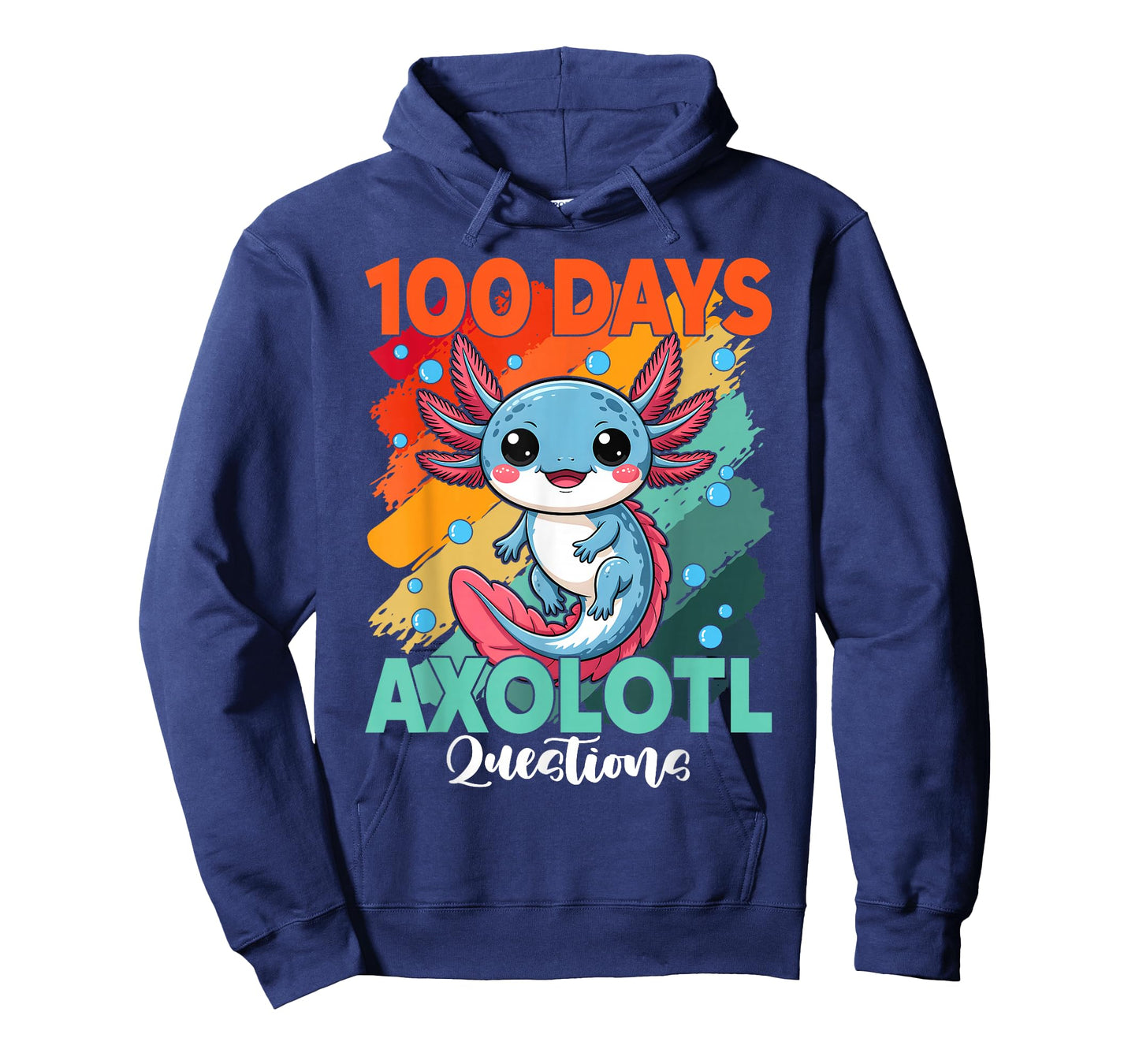 100 Days Axolotl Questions 100th Day of School Kids Vintage T-Shirt