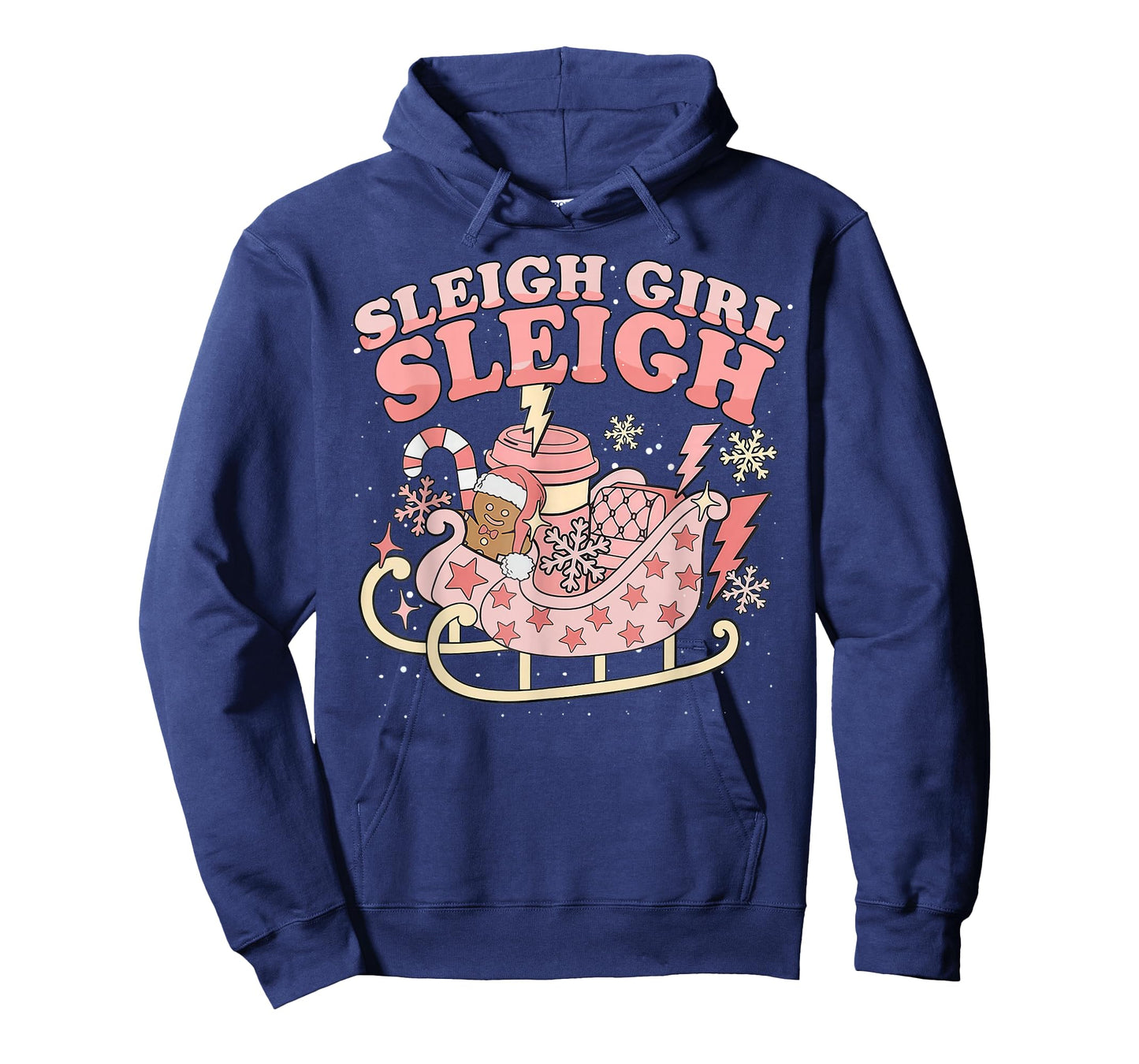 Christmas Gingerbread Pink Sleigh Girl Xmas Girls Kids Women T-Shirt