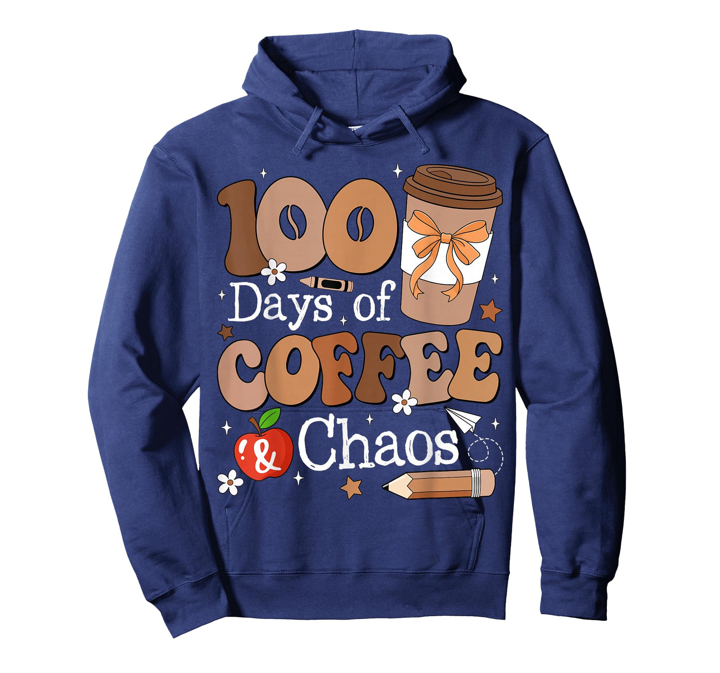 100 Days of Coffee and Chaos 100th Day of School Teacher Kid T-Shirt