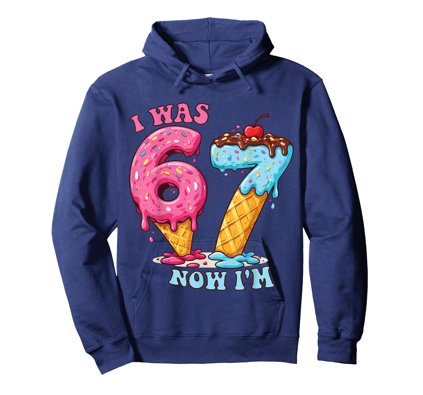 Ice Cream Donut Drip I was 6 Now Im 7th Birthday T-Shirt