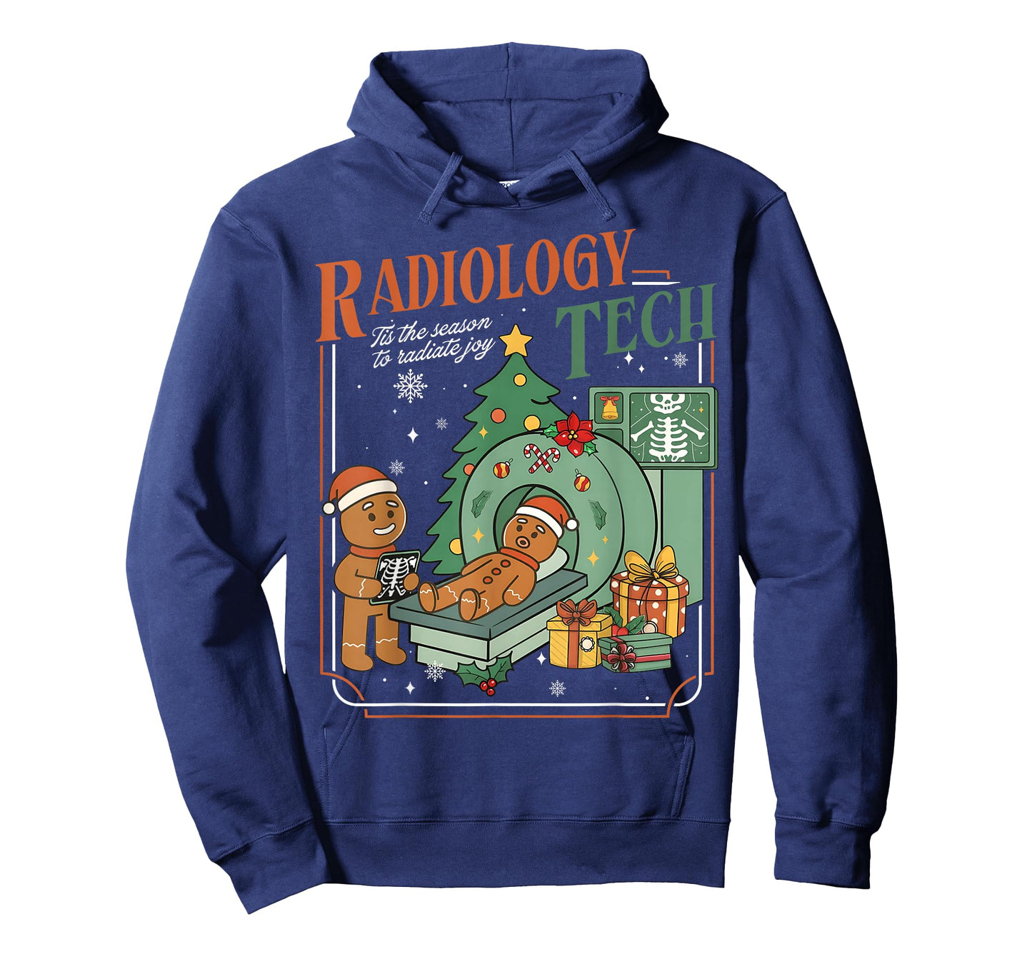 Christmas Radiology Tech Funny Gingerbread Man Radiate Joy T-Shirt