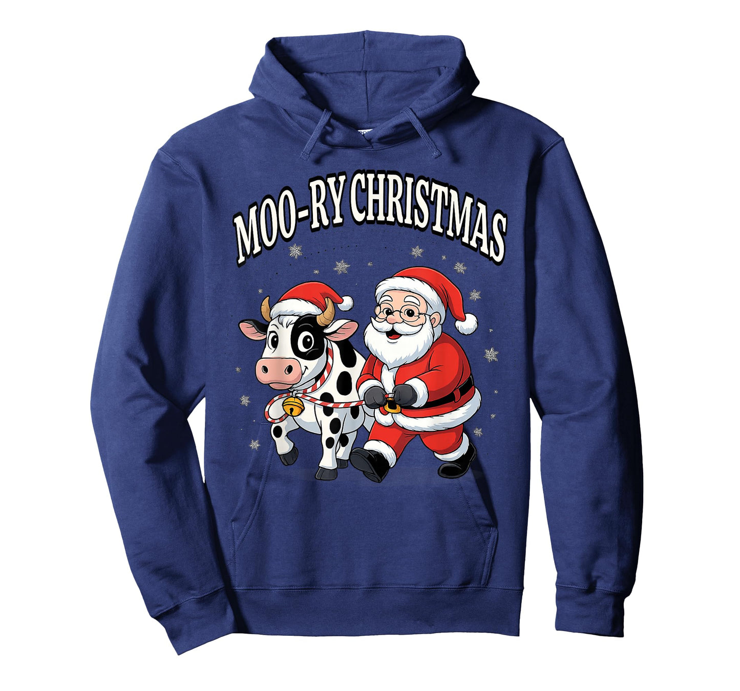Funny Christmas Shirts - Cow Moo-ry Xmas Santa T-Shirt