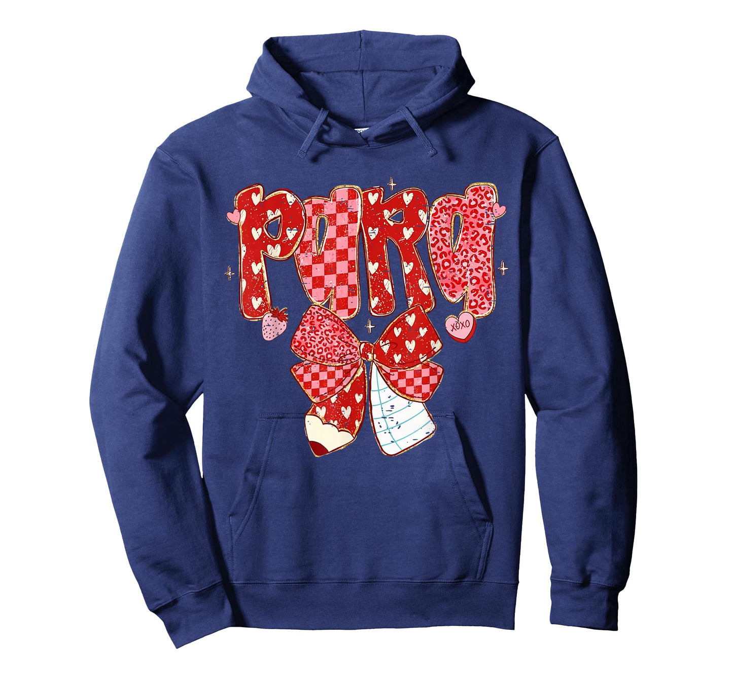 Retro Checkered Coquette Bow Pencil para Teacher Valentine T-Shirt
