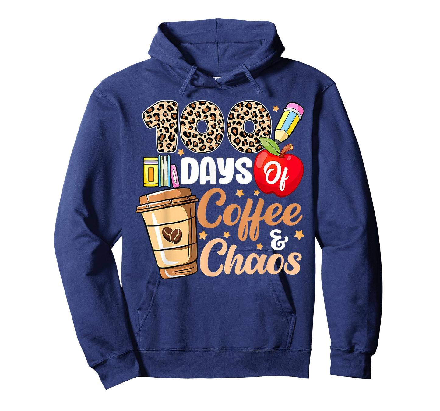 100 Days of Coffee and Chaos 100th Day of School Teachers T-Shirt