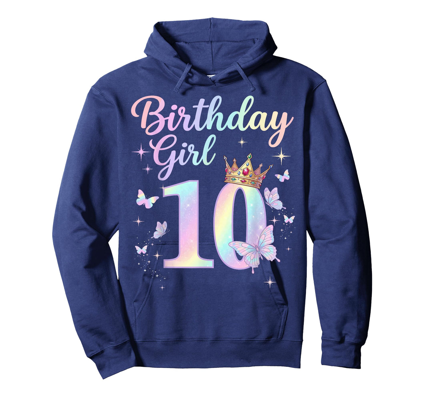 10th Birthday Shirt for Girls 10 Year Old Butterfly Birthday T-Shirt