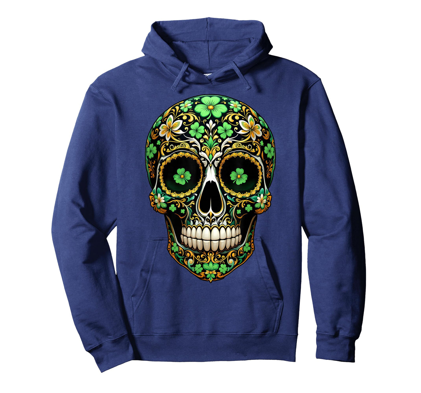 Sugar Skull St Patrick Day of The Dead Lucky Shamrock T-Shirt