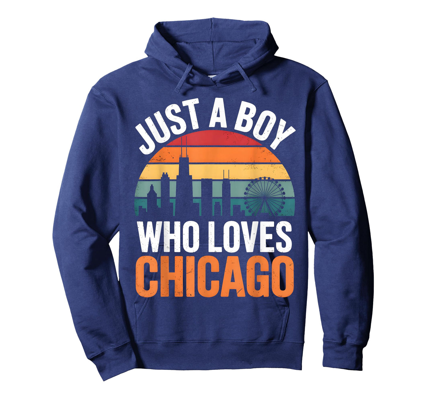 Just A Boy Chicago Skyline Cityscape Urban Travel Illinois T-Shirt