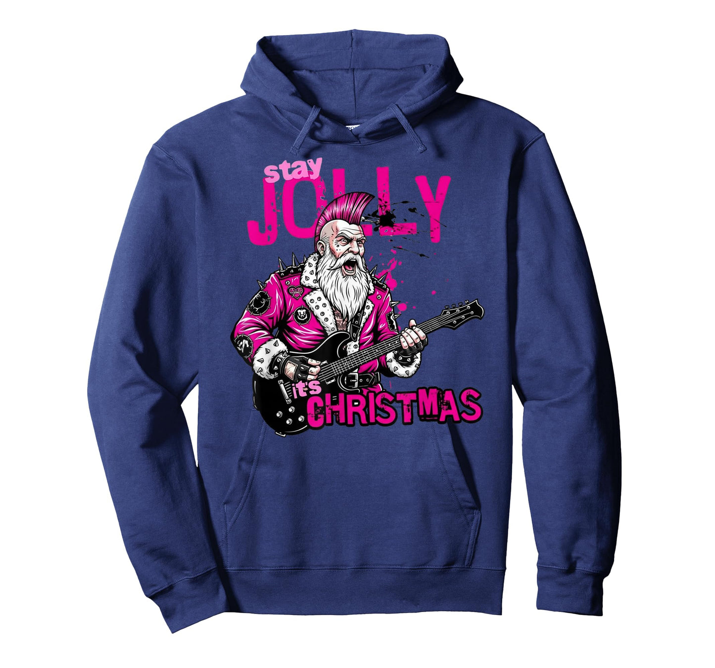 Stay Jolly Punk Santa – Rock & Roll Guitar Christmas T-Shirt