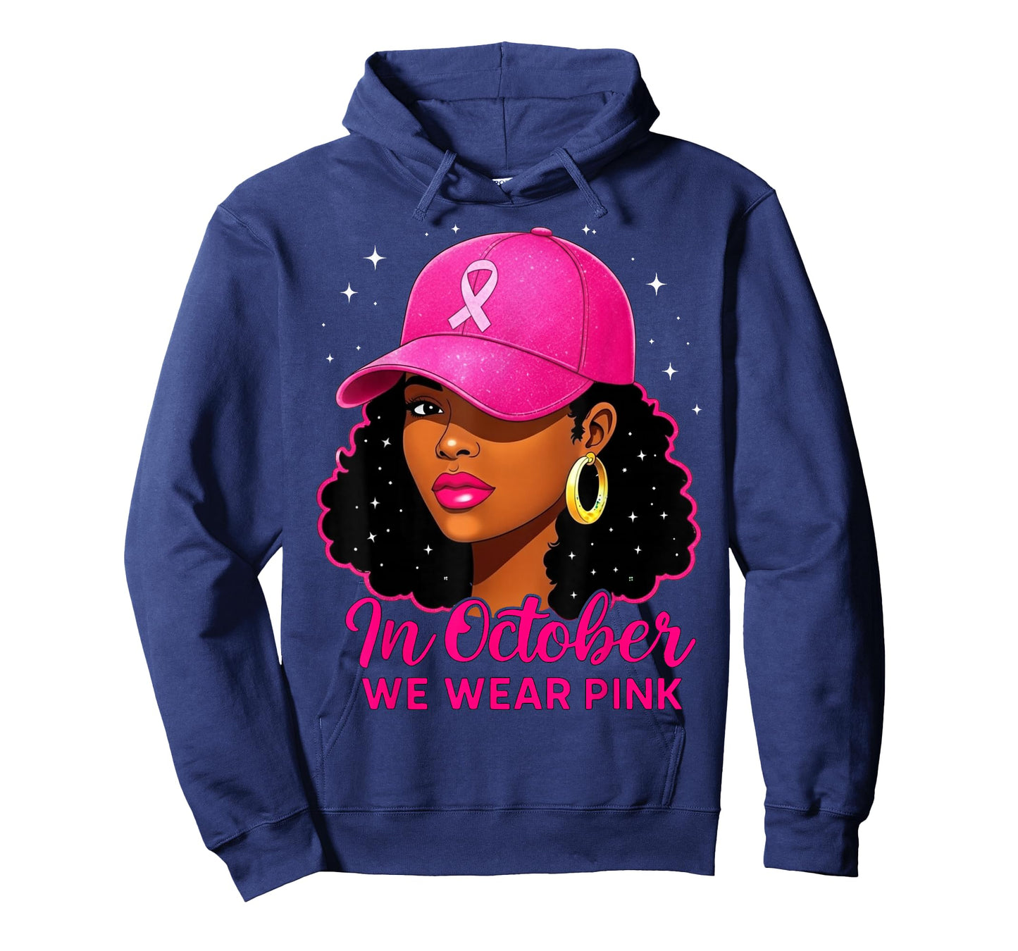 in October We Wear Pink Black Women Breast Cancer Awareness T-Shirt