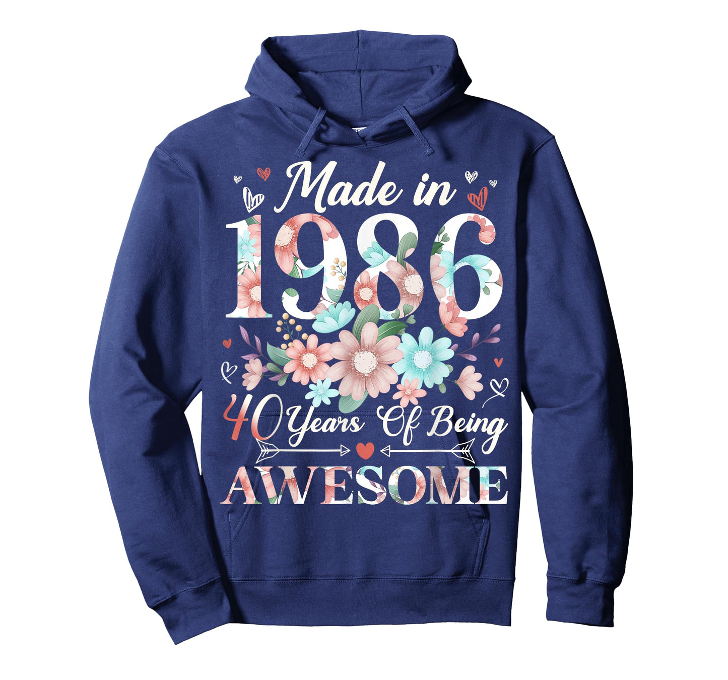 40 Year Old Made in 1986 Floral 40th Birthday Women T-Shirt