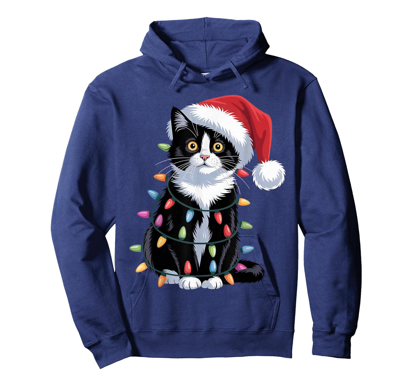 Tuxedo Cat Meow Santa Tuxie Christmas Tree T-Shirt