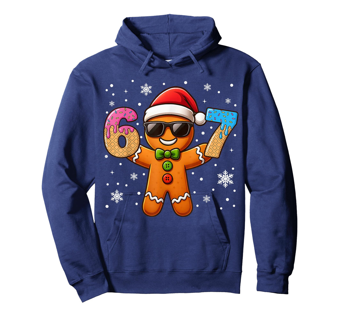 Funny Gingerbread Six Seven 67 Ice Cream Drip Christmas Boys T-Shirt