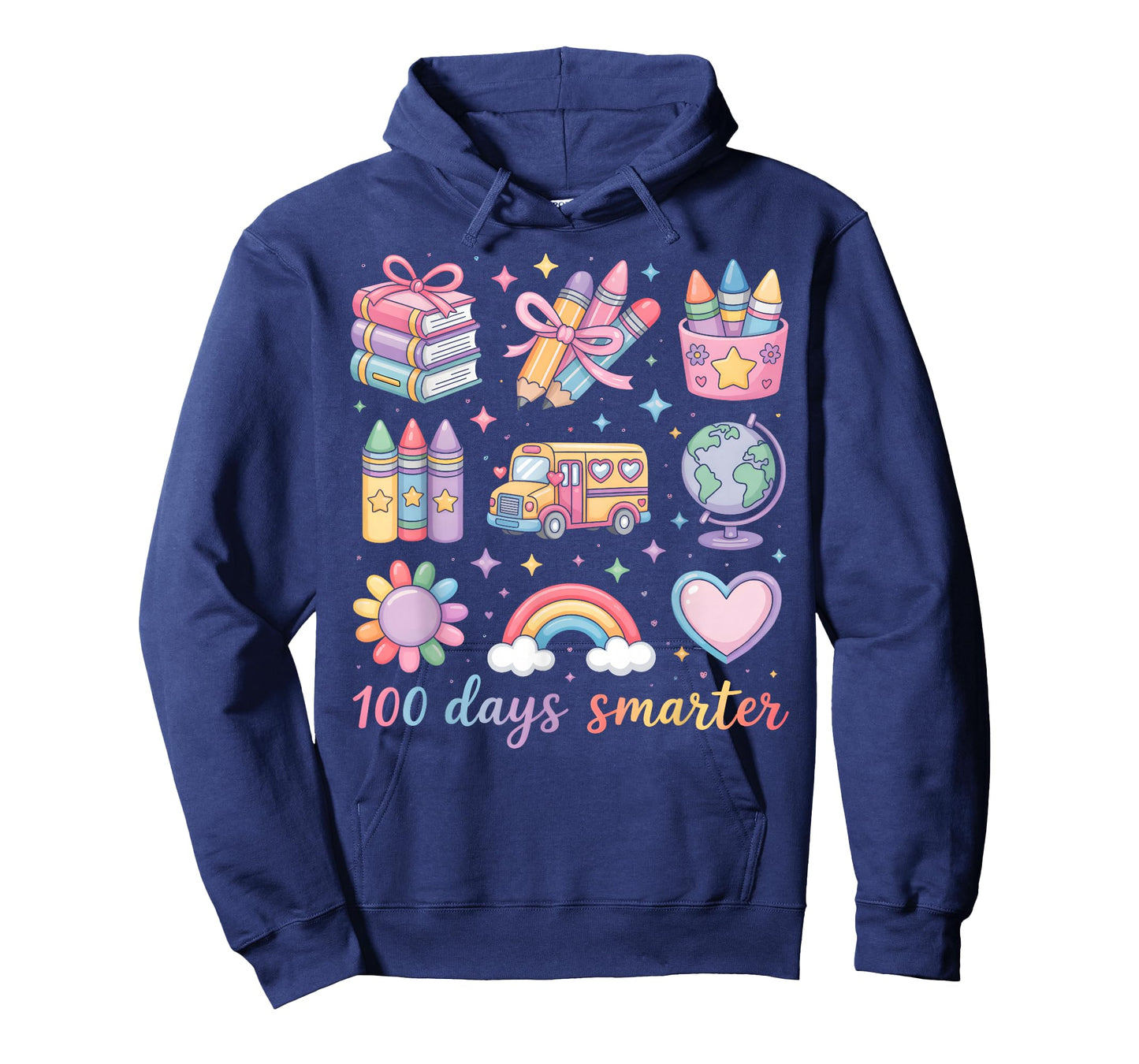 100 Days Smarter Cute School Rainbow Coquette Bow Girl Women T-Shirt