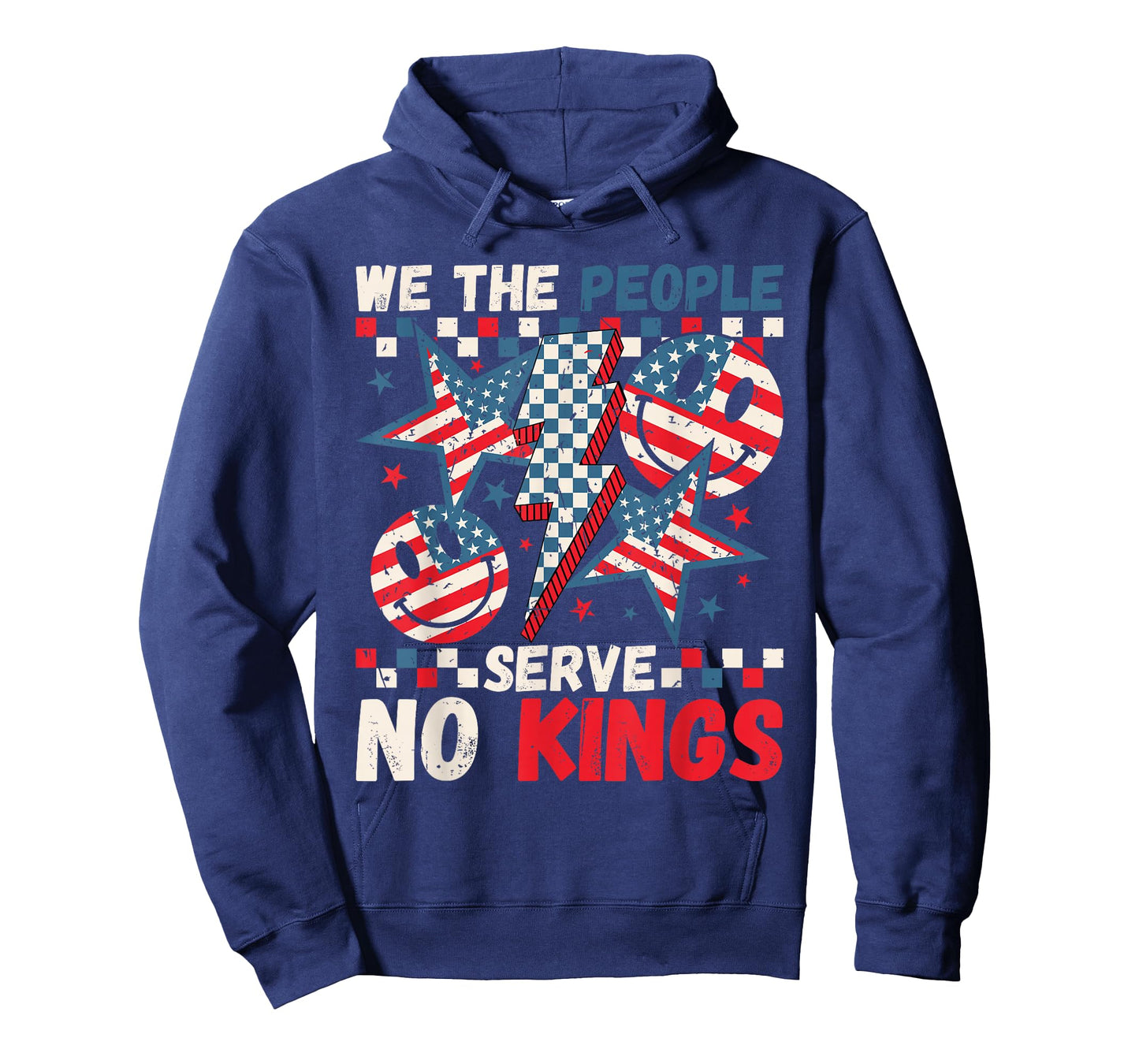 We The People Serve No Kings Checkered Bolt American T-Shirt