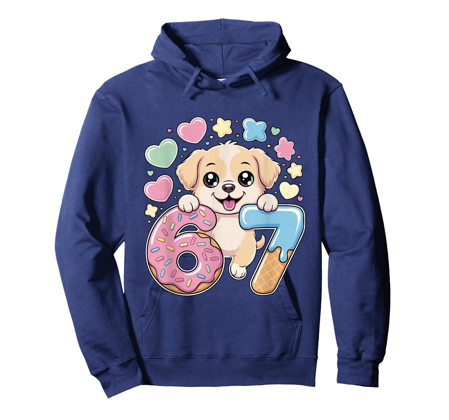 67 Dog Ice Cream Drip Cool Meme 67 Funny Six Seven Humor T-Shirt