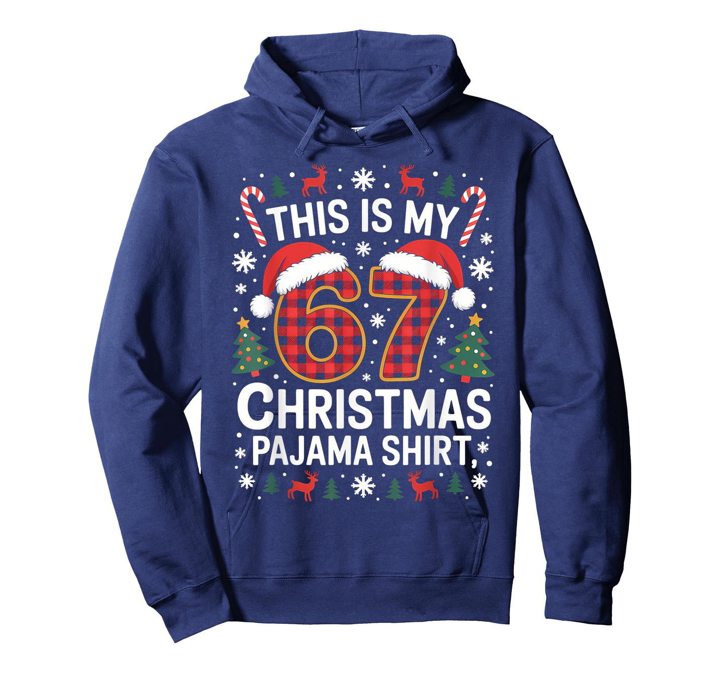 67 Christmas Pajama Shirt Funny Six Seven Meme Brainrot T-Shirt