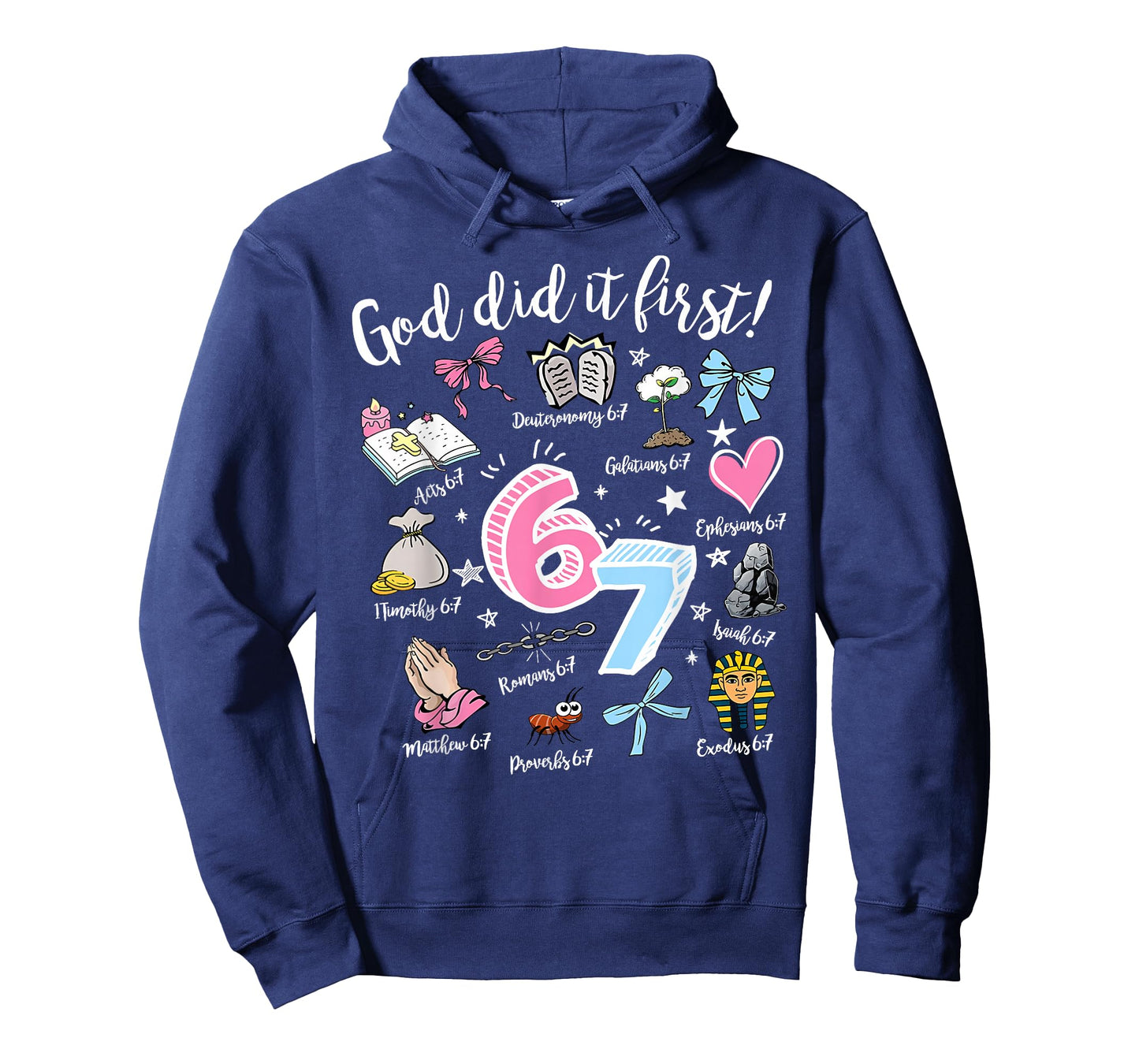 Vintage God Did It First 67 Six Seven Meme Christian Bible T-Shirt
