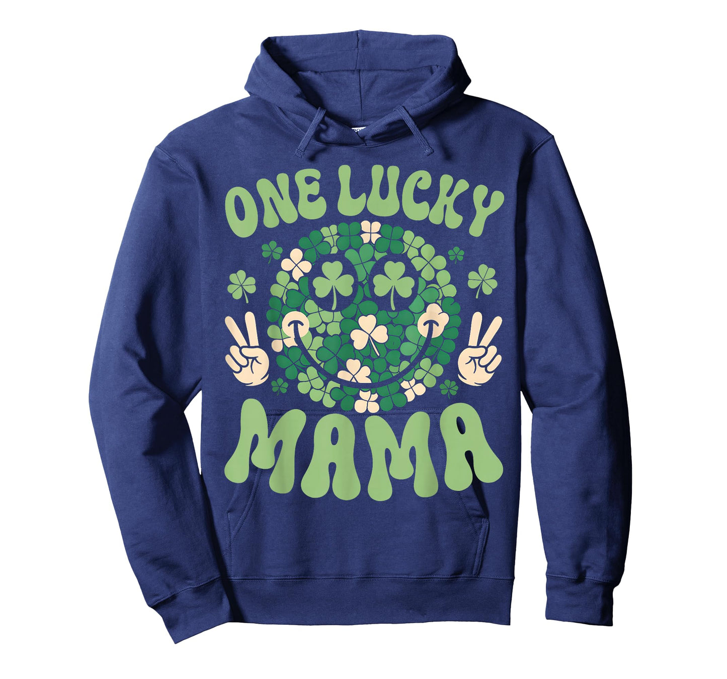 St Patricks Day Family Matching Groovy Retro One Lucky Mama T-Shirt