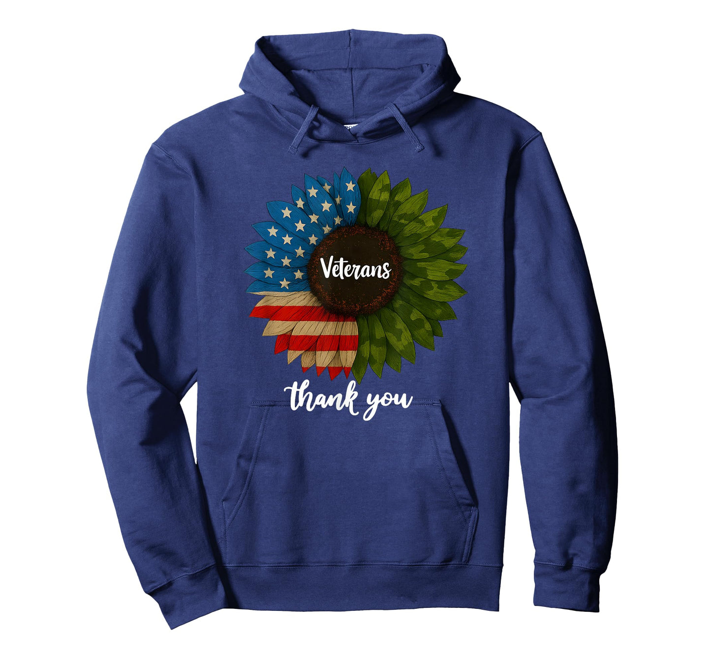 Thank You Veterans Sunflower US America Flag Patriotic Women T-Shirt