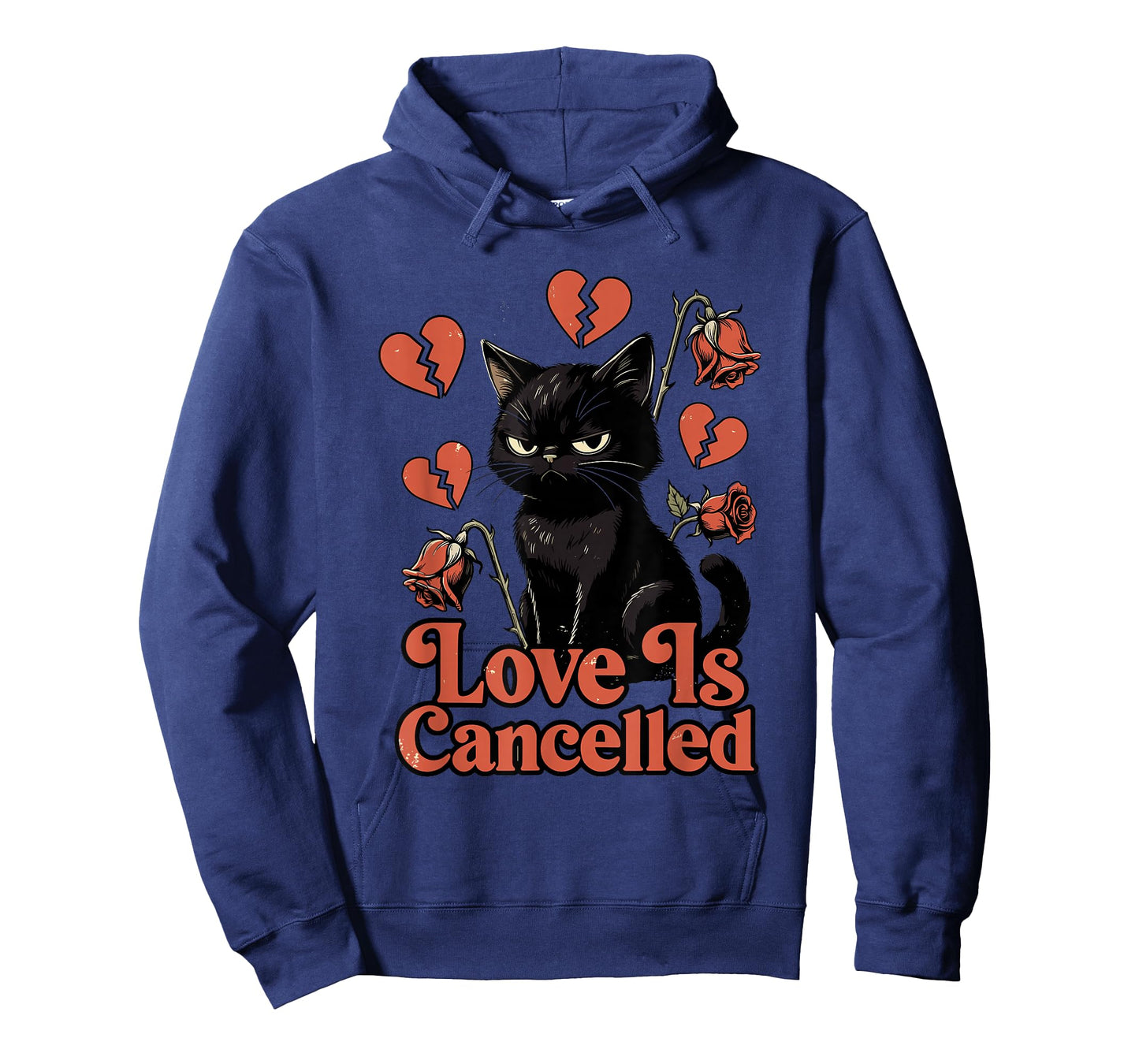 Anti Valentine's Cat Love is Cancelled Broken Heart Humor T-Shirt