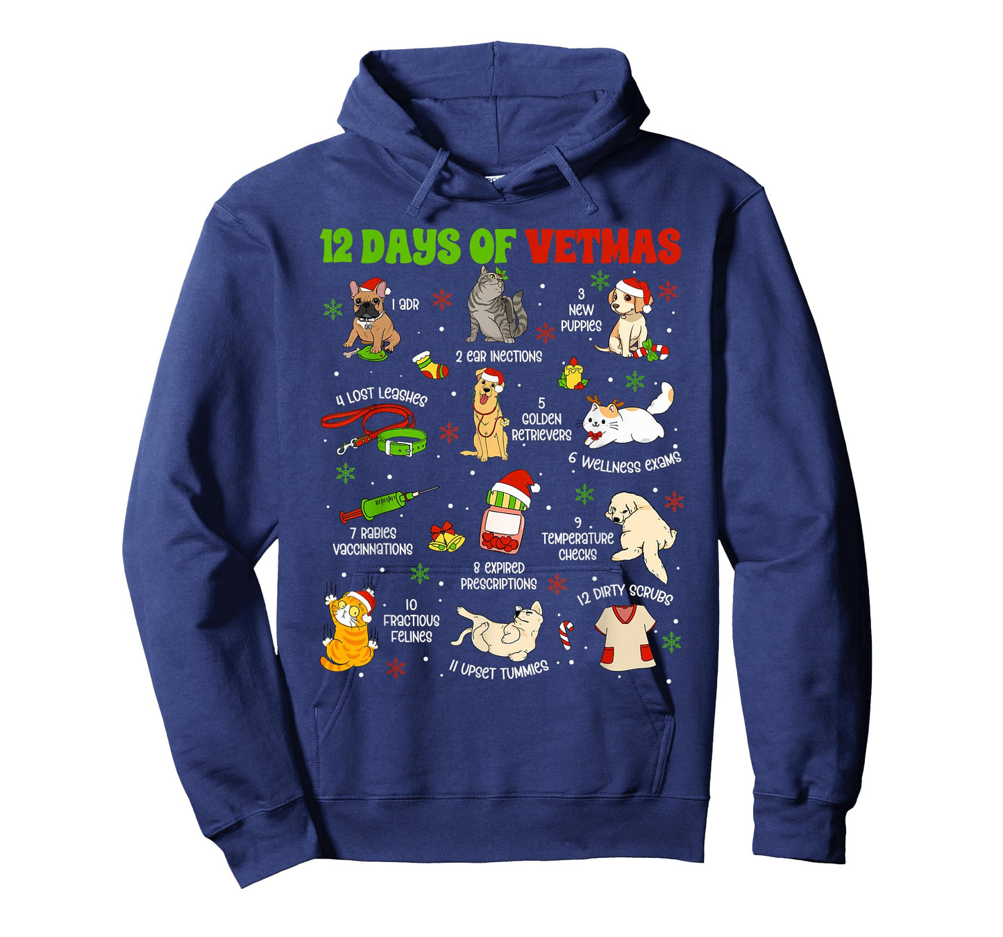 12 Days of Vetmas, Funny Vet Christmas, Veterinary Medicine T-Shirt
