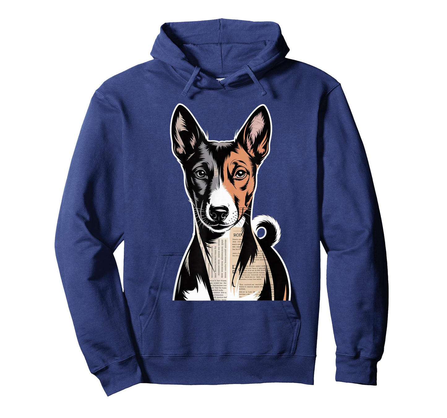 Newspaper Art Basenji Barkless Dog T-Shirt