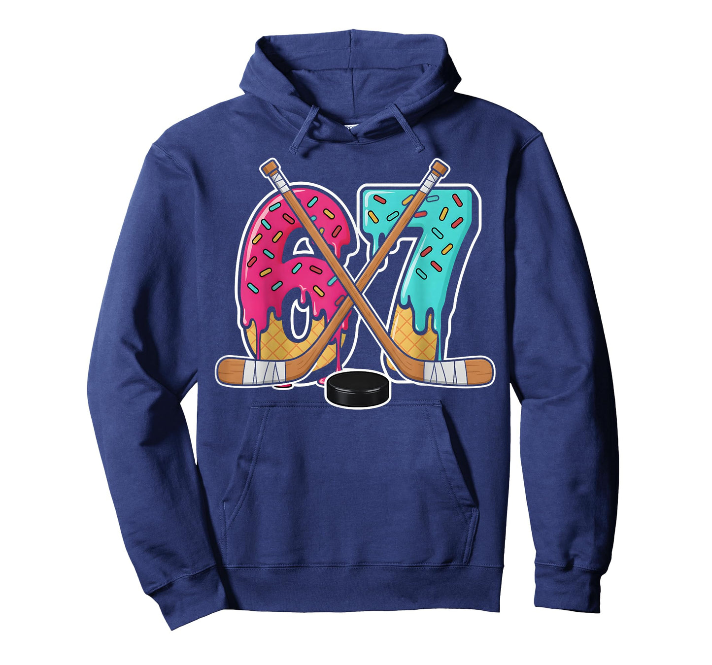 67 Ice Cream Drip Hockey Gen Alpha Slang Six Seven Meme T-Shirt