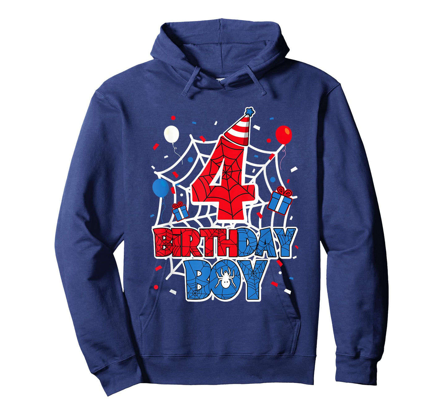 Birthday Boy 4 Year Old Spiders 4th Birthday Kids T-Shirt