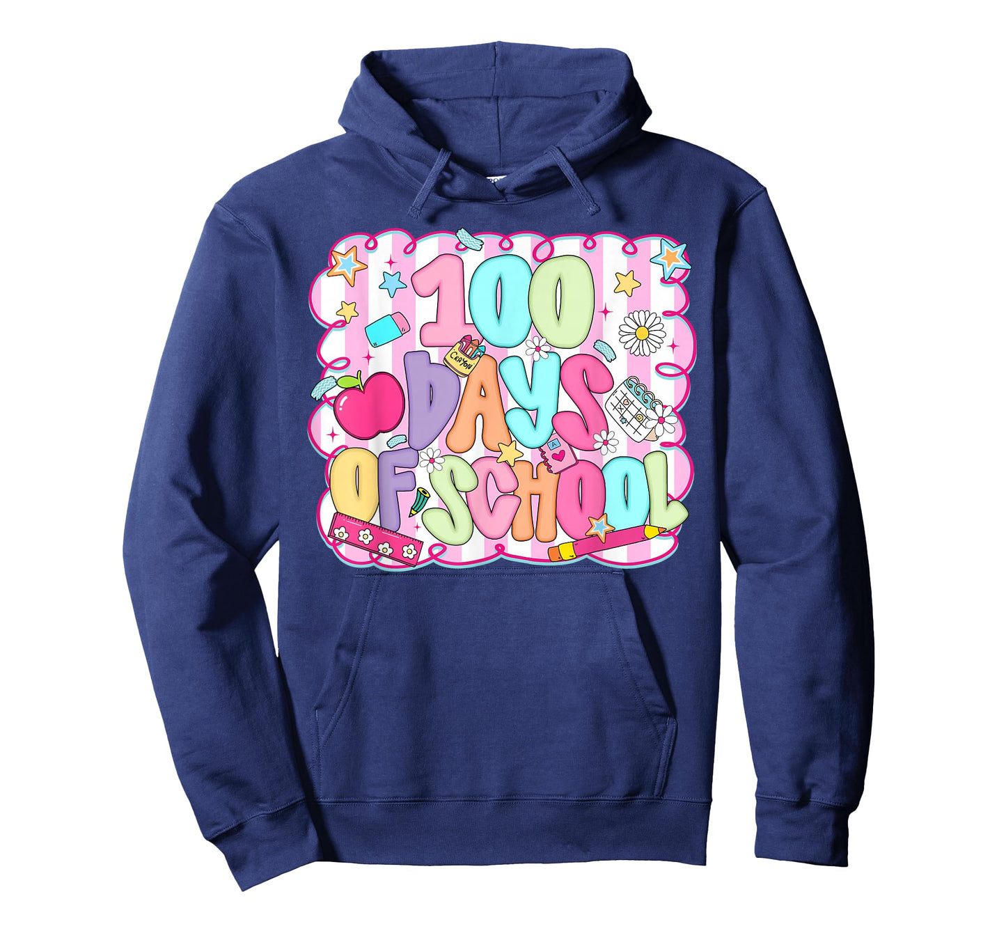 Preppy 100 Days of School 100th Day Teacher Girl Women Kids T-Shirt