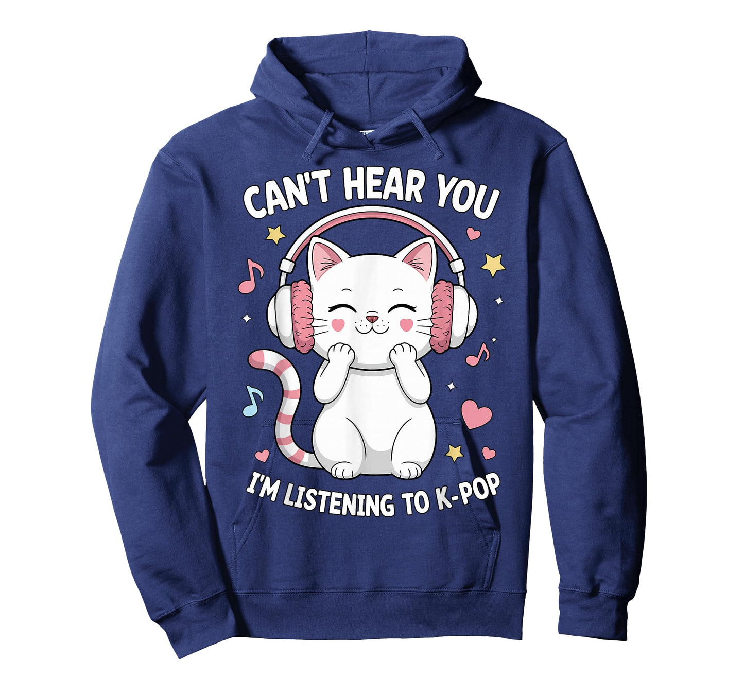 Can't Hear You I'm Listening to K-Pop Lover Cute Cat Kawaii T-Shirt