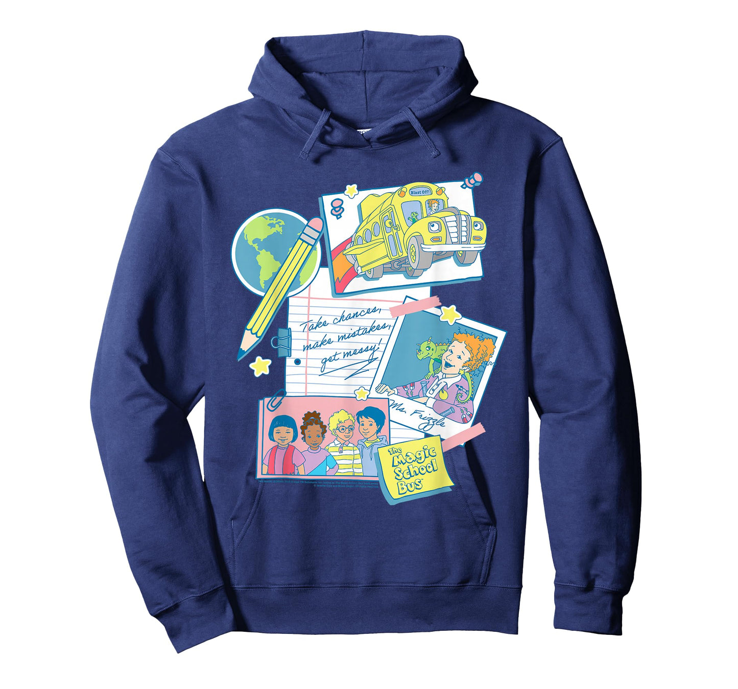 The Magic School Bus Classroom Items Collage Retro Cartoon T-Shirt