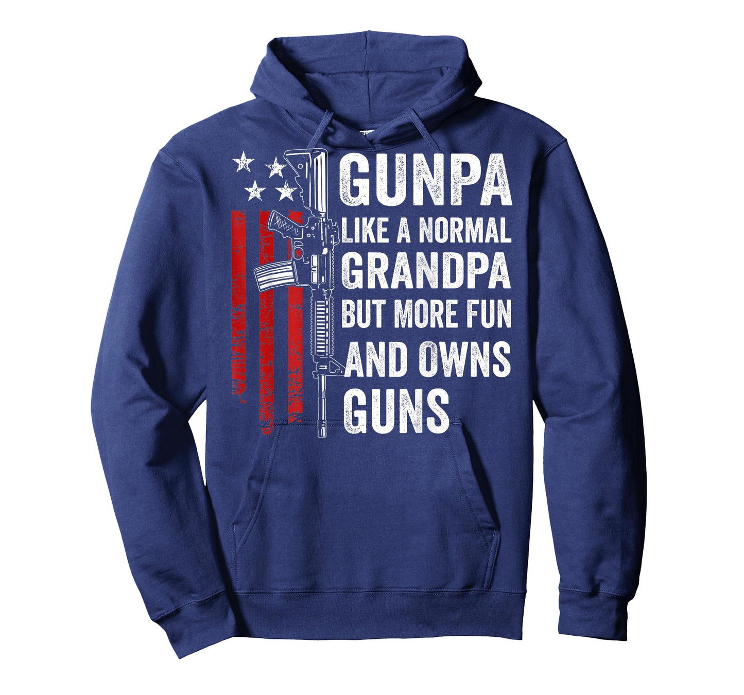 Gunpa Like A Normal Grandpa More Fun and Owns Guns (Back) T-Shirt