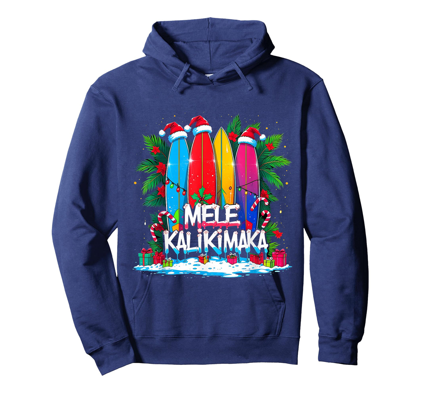 Mele Kalikimaka Surfboard Christmas Vibes T-Shirt