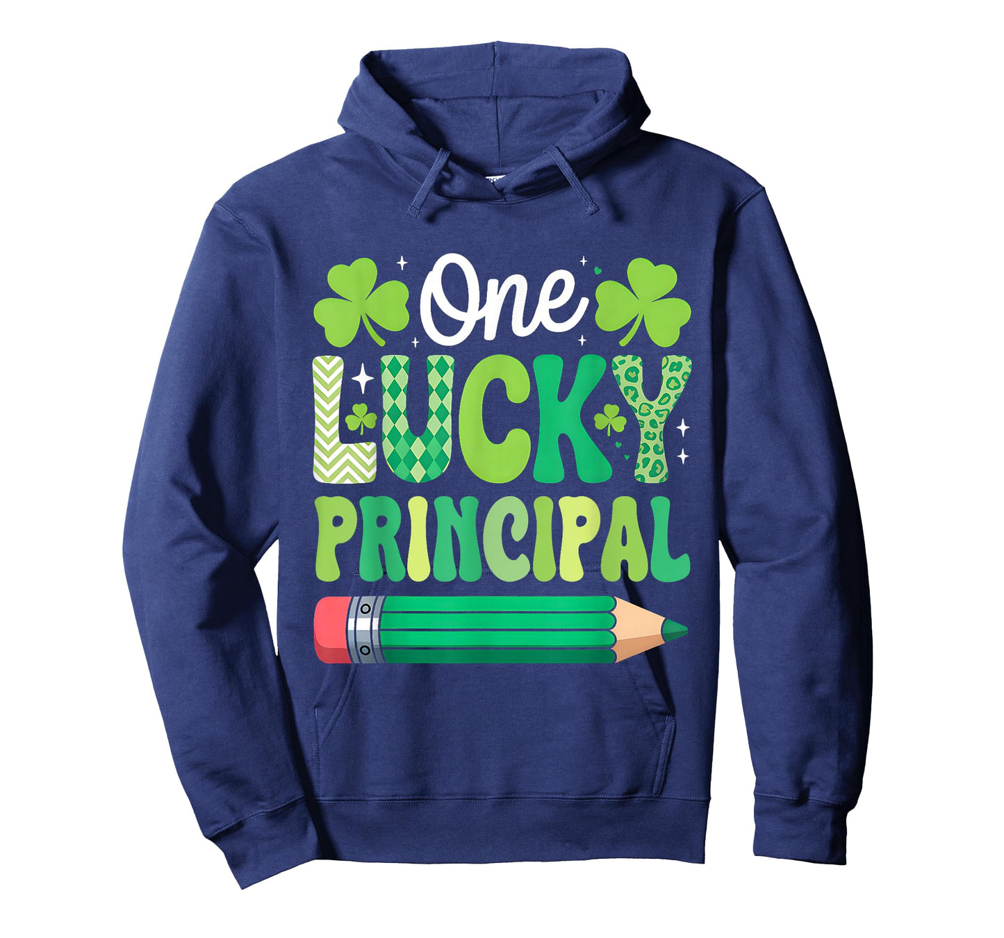 One Lucky Principal Leopard Shamrock Irish St Patricks Day T-Shirt