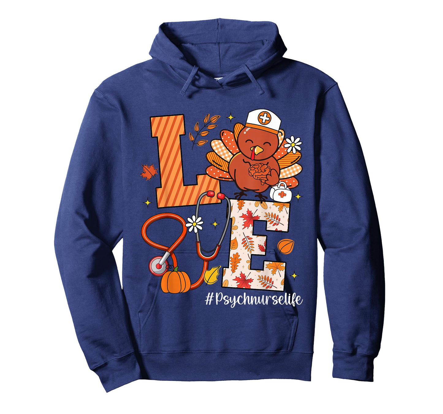 Love Psych Nurse Life Turkey Stethoscope Thanksgiving T-Shirt